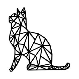 Wallity Kedi Escultura de Pared de Madera Negra